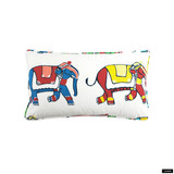 Lulu DK for Schumacher 14 X 36 Parade Pillows with Navy Welting (Both Sides -  Made To Order)