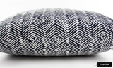 ON SALE 50% Off-Quadrille Alan Campbell Petite Zig Zag 18 X 18 Pillow in Navy on Ivory Tint  -(Both Sides-Made To Order)