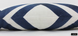 On Sale 50% Off - Brunschwig & Fils/Lee Jofa Lightning Bolt Embroidered Pillow in Indigo (14 X 24) Ready To Ship