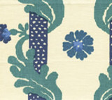 Quadrille Henriot Floral Blues/Greens on Linen 302031F CU