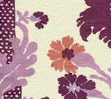 Quadrille Henriot Floral Lilacs on Ecru 302043F CU