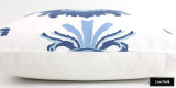 On Sale - Quadrille Henriot Floral Knife Edge 22 X 22 Pillow in Multi Blues on White (Front Only - Made To Order)