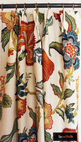 Schumacher Celerie Kemble Hothouse Flowers Custom Drapes (shown in Verdance-comes in other Colors)