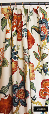 Schumacher Celerie Kemble Hothouse Flowers Custom Drapes (shown in Verdance-comes in other Colors)