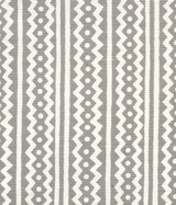 Quadrille Alan Campbell Ric Rac Gray On White Linen Cotton AC935-03