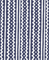 Quadrille Alan Campbell Ric Rac New Custom Indigo On White Linen Cotton AC935WH-CSTI