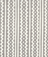 Quadrille Alan Campbell Ric Rac Gray On White Linen Cotton AC935-03