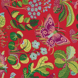 Schumacher Fabric Exotic Butterfly in Red 176180