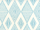 Quadrille Wallpaper Embroidery Medium Turquoise on Almost White AP850-03	