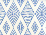 Quadrille Wallpaper Safari Embroidery Royal Blue on Almost White AP850-13