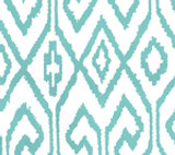 Quadrille Aqua IV Wallpaper Turquoise on White 7240-04WP