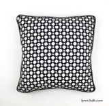 Pillow in Betwixt Black and White with Black Welting