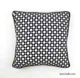 ON SALE 50% Off- Schumacher Betwixt Black and White Pillow with Black Welting (Both Sides-20 X 20) Made To Order