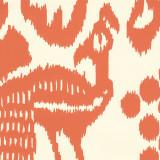 Quadrille Bali Isle Wallpaper Orange on Off White 2435-45WP