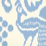 Quadrille Bali Isle Wallpaper French Blue on Off White 2435-01WP