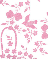 Quadrille Birds II Wallpaper Pink on White 5050-05WP