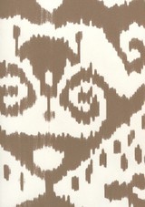 Quadrille Malaya Wallpaper New Brown on Almost White 306052W
