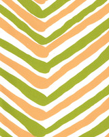 Quadrille Zig Zag Multicolor Wallpaper Lime Yellow on Almost White AP950-09