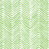 Quadrille Petite Zig Zag Wallpaper Green on White Vinyl AP303-3