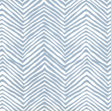 Quadrille Petite Zig Zag Wallpaper Slate Blue on Almost White AP303-09