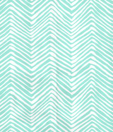 Quadrille Petite Zig Zag Wallpaper Turquoise on White Vinyl AP303-08PV