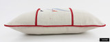 ON SALE  -  Katie Ridder Beetlecat Pillow in Lavender Blue on Linen with Red Welting (12 X 22) Made To Order