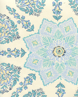 Quadrille Persepolis Wallpaper Celeste/Blue on Off White HC1490W-01WP