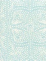 Quadrille Persia Wallpaper Turquoise on Almost White CP1000W-03
