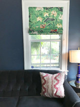 Schumacher Lotus Garden Roman Shade in Jade (picture sent in by customer)