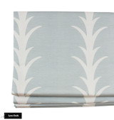 Curtain in Schumacher Acanthus Stripe Sky 177633