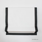 Roman Shade in Linen with Samuel and Sons Grosgrain Ribbon Trim on Bottom (shown in Ink)