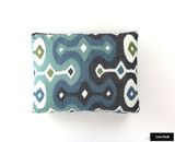 ON SALE 50% Off Schumacher Martyn Lawrence Bullard Darya Ikat in Sky Knife Edge Pillow  (Both Sides-12 X 20) Made To Order