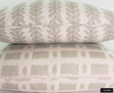 Schumacher Woodperry and Townline Road Sage Pillows