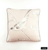 Chinois Palais Blush Conch  22 X 22 pillows with Robert Allen Kilrush II Nickel Linen Welting