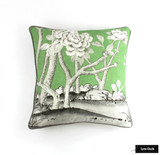 Custom Pillows 24 X 24 in Mary McDonald Chinois Palais in Lettuce with Robert Allen Kilrush II Nickel Welting