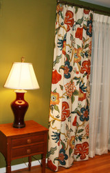 Custom Drapes by Lynn Chalk in Schumacher Celerie Kemble Hot House Flowers Spark installed in clients house.