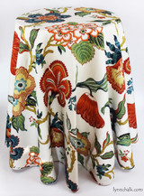 Custom Table Skirt by Lynn Chalk in Schumacher Celerie Kemble Hot House Flowers Spark 