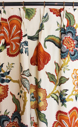 Custom Pleated Drapes by Lynn Chalk in Schumacher Celerie Kemble Hot House Flowers Spark