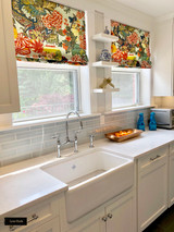 Custom Roman Shade in Chiang Mai Dragon Aquamarine