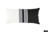 Schumacher Arches Narrow Trim Black and Off White on Black and Off White Linen Pillow 12 X 24 