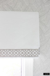 Box Pleated Valance White Linen Samuel & Sons Aubree Lace Border BT 58052 06 Pearl and Schumacher Abstract Leaf Wallpaper