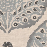 Lotus in Light Cadet on Natural Linen