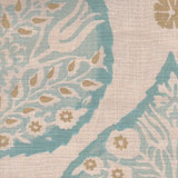 Lotus in Aqua on Natural Linen