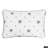 Sister Parish Serendipity (Red/Blue) Pillow with Samuel & Sons (Azure) Piping Welting