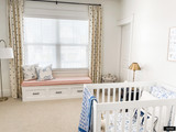 Sister Parish Serendipity Blue/Orange Drapes in Nursery