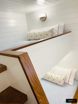 On Sale -  Sister Parish Serendipity Custom Pillow in 12 X 24 Blue Orange with Samuel & Sons Myrtle Blue Piping  (Both Sides- Made To Order)m