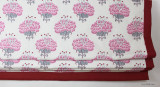 Katie Ridder Peony in Raspberry with Kravet Dublin Linen Lipstick Red Border