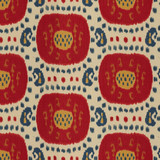 Samarkand Cotton and Linen Print Pompeian Red Oxford Blue BR-71110 147