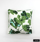 Peter Dunham Fig Leaf Pillow on White with self welting (18 X 18)