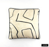 Kelly Wearstler Graffito Pillow in Linen/Onyx with Black Welting (20 X 20)